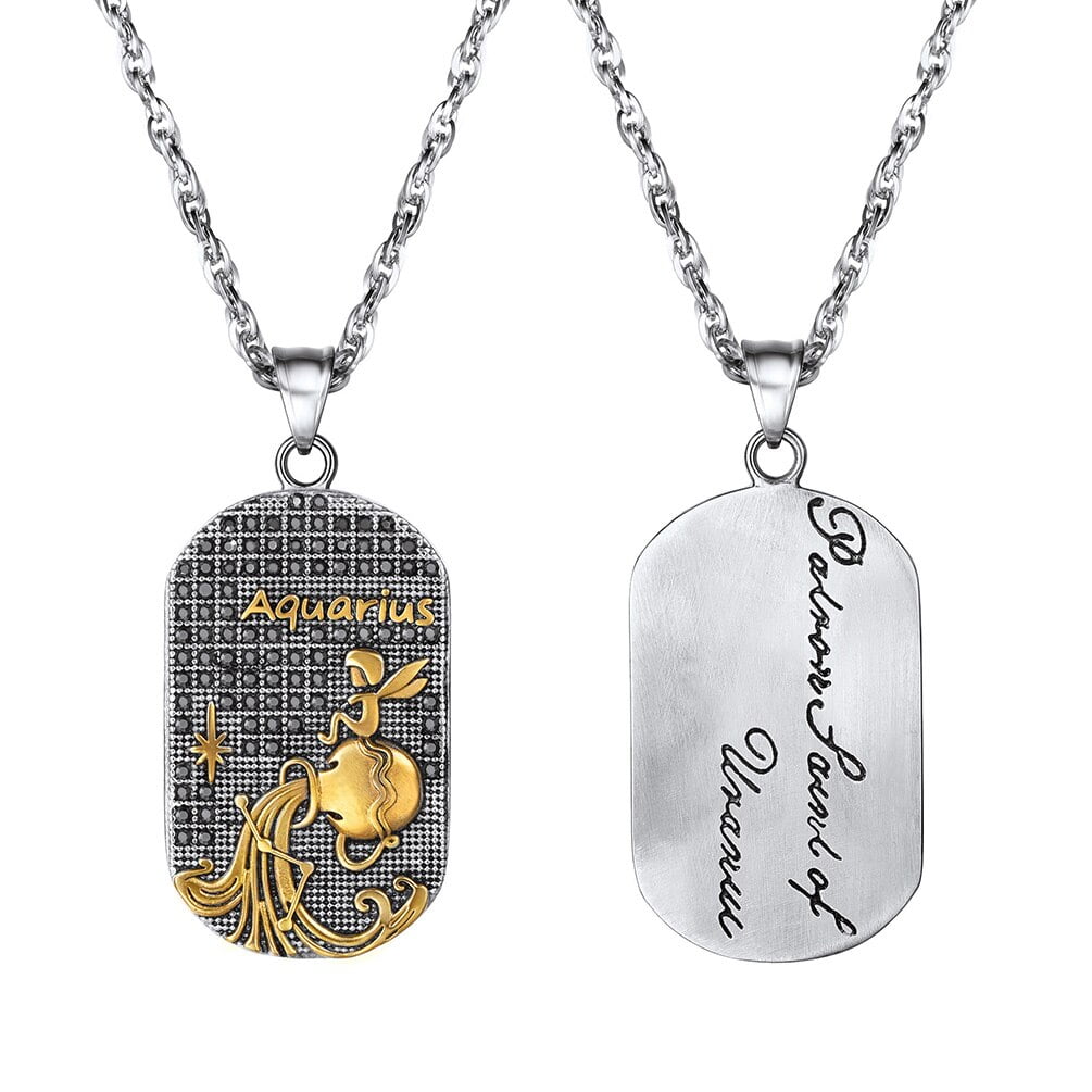 Aquarius Ethical Gold Zodiac Pendant | Futura Jewelry