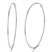 PROSTEEL Big Hoop Earring for Women Girl, 100mm Stainless Steel Round-cut Large Earrings Gift for Mother Wife