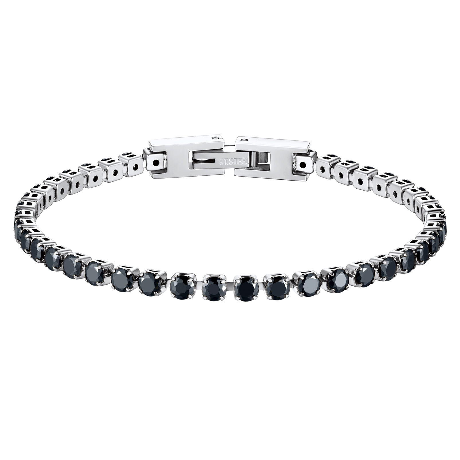 Women's Oval Cubic Zirconia Tennis Bracelet - Silver Plated, 6.8-8.2 Inch, Wedding & Anniversary Gift