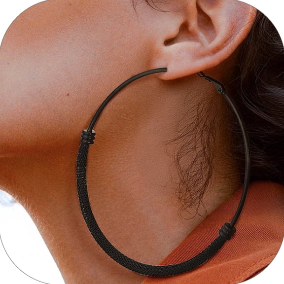 PROSTEEL Chunky Black Hoop Earrings for Women 80MM Stainless Steel Oversized Hoops Jewelry Mother's Day Christmas Birthday Graduation Day Gifts for Mom Daughter Adults