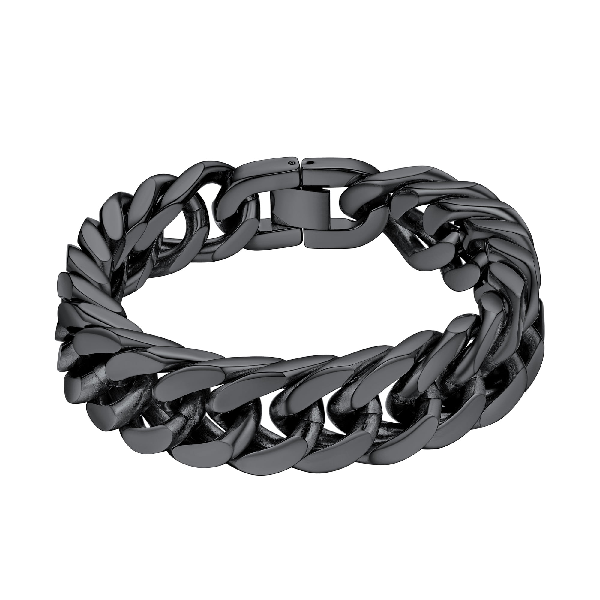 Steel & Paracord Black IP Box Chain Link Bracelet BR1471703K