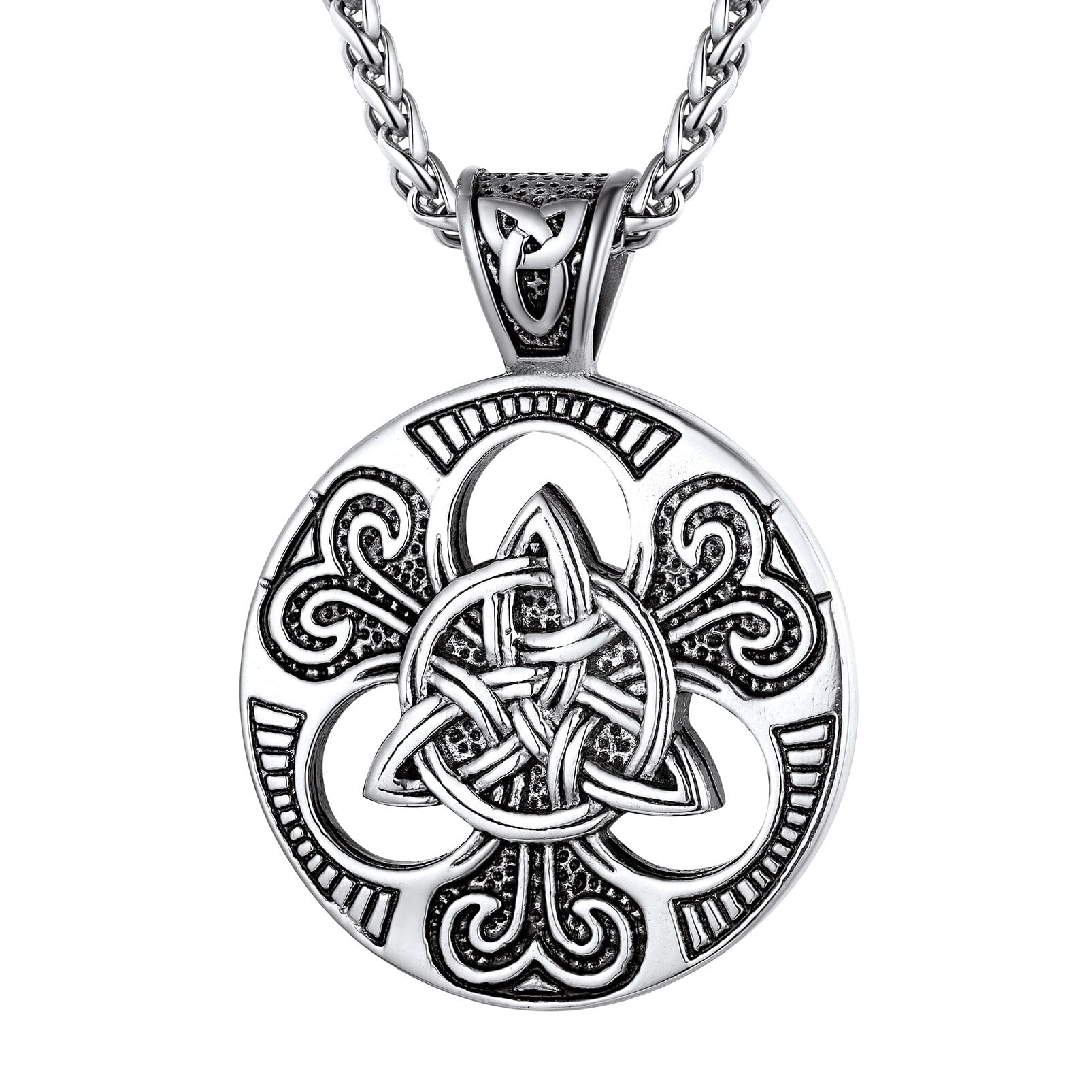 Buy Celtic Knot Viking Pendant 316L Stainless Steel Triskelion Protection  Necklace Black Gun Plated Mens Amulet Jewelry SP0053B at Amazon.in