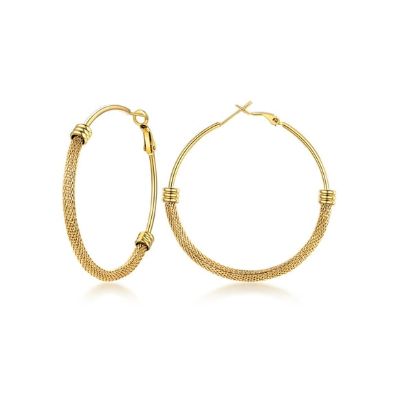 PROSTEEL Chunky Gold Plated Hoop Earrings for Women 60MM Hypoallergenic Christmas Birthday Valentine Day Jewelry Gifts for Mom daughter Adults Age