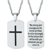 PROSTEEL Cross Necklace for Men Stainless Steel Dog Tag Bible Verse Pendant Chain Christmas Jewelry Gifts for Son
