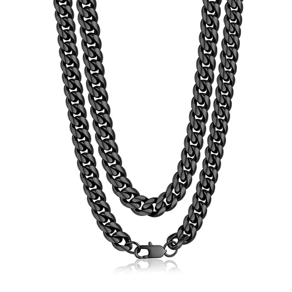 PROSTEEL Cuban Chain for Men 10mm Chunky Stainless Steel Miami Black Necklace 18 Inch Birthday Valentines Father Day Jewelry Gifts for Husband Dad