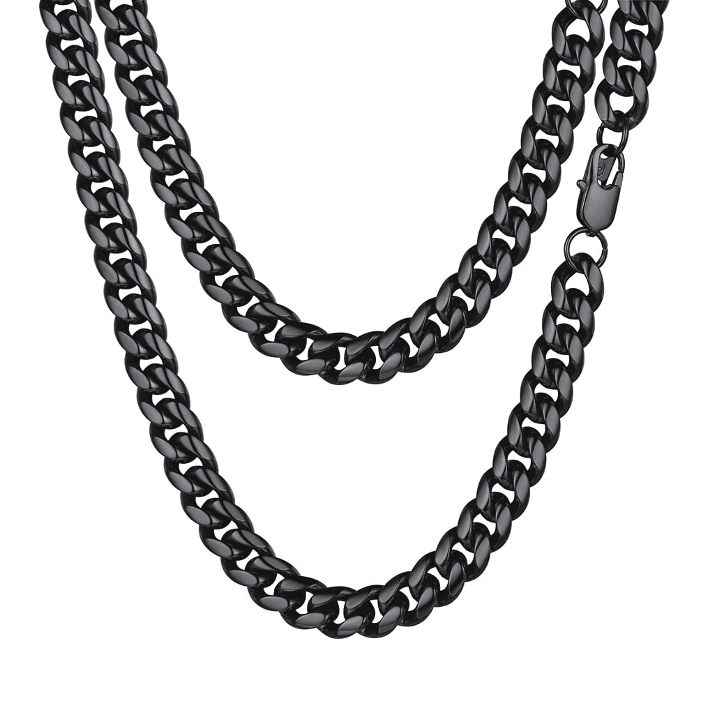 PROSTEEL Cuban Chain for Men 10mm Chunky Stainless Steel Miami Black Necklace 22 Inch Hip Hop Mens Gift for Birthday