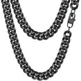 thumbnail image 1 of PROSTEEL Cuban Chain for Men 14mm Thick Stainless Steel Miami Black Necklace 18 Inch Hip Hop Mens Gift for Birthday, 1 of 8