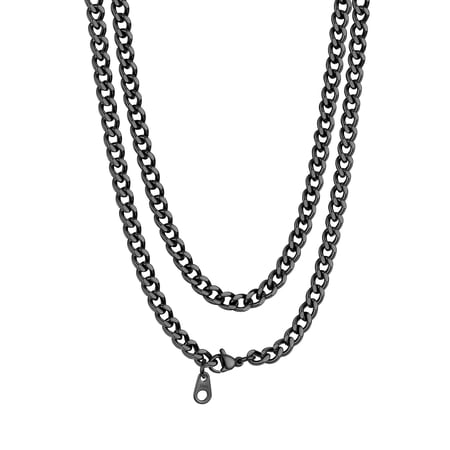 PROSTEEL Cuban Chain for Men Black Plated 4.8mm Miami Cuban Necklace 14 Inch Birthday Valentines Father Day Jewelry Gifts for Husband Dad