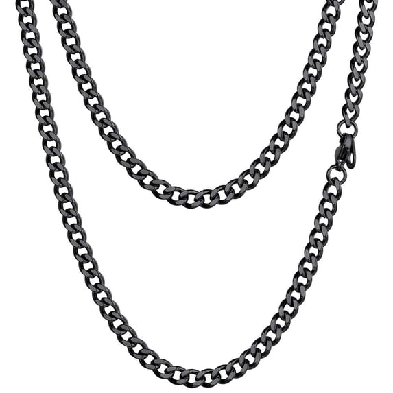 PROSTEEL Cuban Chain for Men Black Plated 4.8mm Miami Cuban Necklace 18 Inch Hip Hop Mens Gift for Birthday