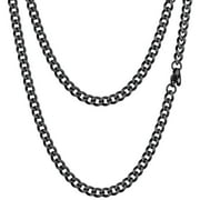 PROSTEEL Cuban Chain for Men 4.8mm Solid Stainless Steel Miami Necklace 24 Inch Hip Hop Mens Gift for Birthday