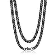 PROSTEEL Men Chain Stainless Steel Black Plated 6mm Miami Cuban Necklace 14 Inch Birthday Valentines Father Day Jewelry Gifts for Husband Dad
