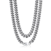 PROSTEEL Chain for Men Stainless Steel Miami Necklace 10mm 20 Inch Silver Thick Birthday Valentines Father Day Jewelry G