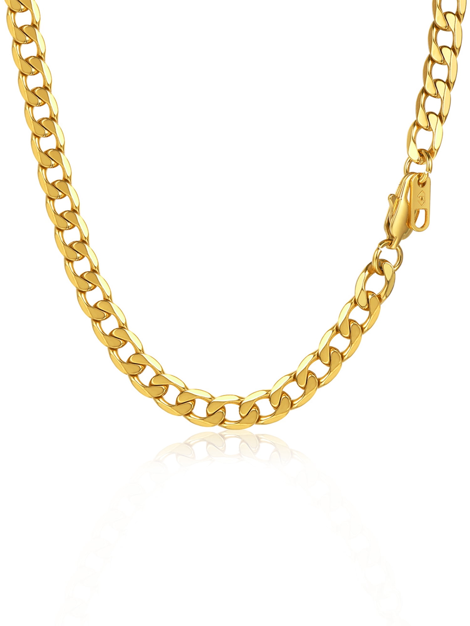 PROSTEEL Chain Necklace for Men 6mm Stainless Steel 14K Gold Plated Cuban 18 Inch Birthday Father Day Jewelry Gifts for Husband Dad Adults