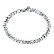 PROSTEEL Cuban Link 6MM Wide Stainless Steel Chain Bracelets Punk Mens Women Jewelry Gift, 19" Length