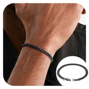 PROSTEEL Men Chain Bracelet Black Cuban Curb Bracelet 6MM 7.5 inch Stainless Steel Wrist Bracelet Mens Birthday Father Day Graduation Jewelry Gifts for Him Dad 