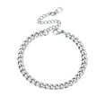 thumbnail image 1 of PROSTEEL Cuban Chain Bracelet for Women Men 4.8MM Silver Wrist Bracelet 6.3 inch Trendy Birthday Valentines Day Jewelry Gifts for Him Dad Adults Age, 1 of 8
