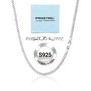 PROSTEEL 3mm/5mm Cuban Necklace Pure S925 Sterling Silver Chain for Women Sensitive Skin Hypoallergenic Birthday Graduation Gift for Female Mom Wife