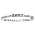 thumbnail image 1 of PROSTEEL White Gold Plated Tennis Bracelet for Women with Simulated Diamond Wedding Gift 3mm Round Cut Cubic Zirconia Bracelets 7.5 inch, 1 of 7
