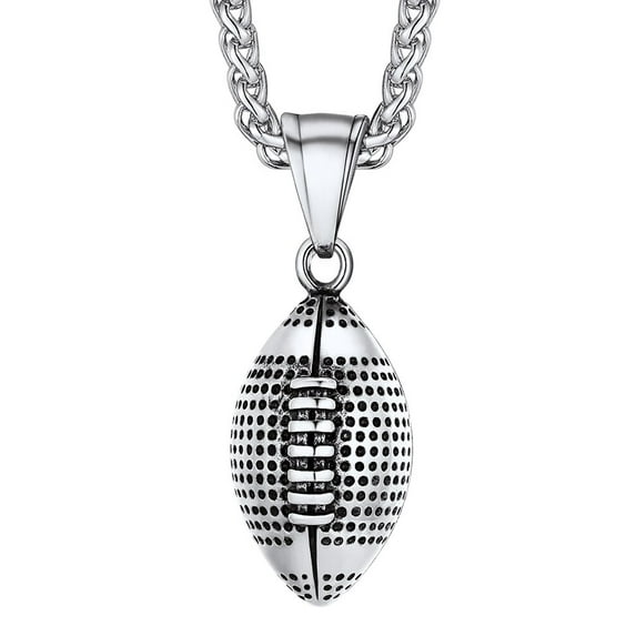 PROSTEEL Football Necklace Silver Ball Pendant Sport Necklaces for Son Father Mens Stainless Steel Birthday Gift Jewelry