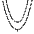 thumbnail image 1 of PROSTEEL Black Figaro Chain Necklace 6mm 20 Inches Fashion Stainless Steel Birthday Valentines Day Jewelry Gift for Men Women Adults Age, 1 of 7