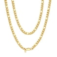 thumbnail image 1 of PROSTEEL Figaro Chain Necklace 7.5mm 20 Inches 14K Gold Plated Birthday Valentines Day Jewelry Gift for Men Women Adults Age, 1 of 7