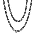thumbnail image 1 of PROSTEEL Black Figaro Chain Necklace 7.5mm 22 Inches Fashion Stainless Steel Birthday Valentines Day Jewelry Gift for Men Women Adults Age, 1 of 7