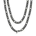 thumbnail image 1 of PROSTEEL Black Figaro Chain Necklace 9mm 24 Inches Fashion Stainless Steel Birthday Valentines Day Jewelry Gift for Men Women Adults Age, 1 of 7