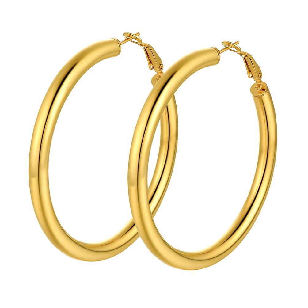 9ct Yellow Gold Silver Filled Classic Plain Hoop Earrings | Bevilles –  Bevilles Jewellers