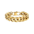 thumbnail image 1 of PROSTEEL Gold Plated Cuban Link Bracelet for Men Bracelets Hand Chain Jewerly 12mm 8.26inch for Boyfriend, 1 of 8