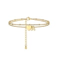 thumbnail image 1 of PROSTEEL Initial Heart Anklet for Women Double Layered Waterproof 14K Gold Plated Ankle Bracelets Summer Holiday Gift for Girlfriend Wife Letter A, 1 of 8