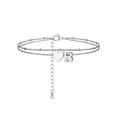 thumbnail image 1 of PROSTEEL Initial Heart Anklet for Women Double Layered Chain Bracelets Summer Jewelry for Her Mom Daughter Gift Letter B, 1 of 8
