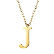 PROSTEEL Initial Pendant J Gold Necklace Alphabet Letter Stainless Steel Necklace for Women Girls, Personalized Name Charm Jewelry Birthday Gift