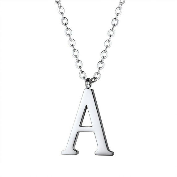 PROSTEEL Initial Pendant A Silver Necklace Alphabet Letter Stainless Steel Necklace for Women Mom Daughter, Personalized Name Charm Jewelry Birthday Gift