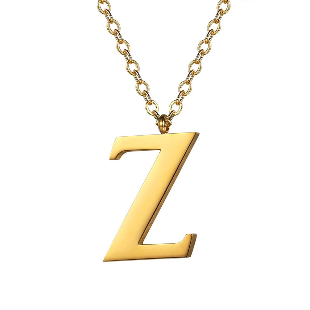 Pinmart's Antique Gold and Silver Letter Z Alphabet Initial Charm, Women's