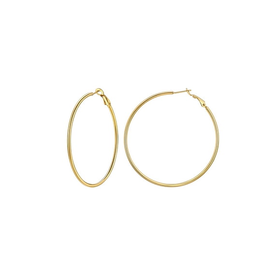 PROSTEEL Large Hoop Earring for Women 14K Yellow Gold Plated Hypoallergenic Stainless Steel Birthday Valentine Day Mother's Day Gift Jewelry Gifts for Grandma Mom daughter Adults 60mm
