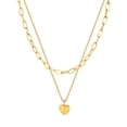 thumbnail image 1 of PROSTEEL Layered Initial Heart Necklaces for Women 2Pcs Dainty 14K Gold Plated Paperclip Choker Necklaces Women Jewelry Letter E, 1 of 7