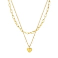 thumbnail image 1 of PROSTEEL Layered Initial Heart Necklaces for Women 2Pcs Dainty 14K Gold Plated Paperclip Choker Necklaces Women Jewelry Letter S, 1 of 7