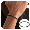 thumbnail image 1 of PROSTEEL Men Chain Bracelet Black Cuban Curb Bracelet 6MM 8.3 inch Wrist Bracelet Mens Birthday Father Day Graduation Jewelry Gifts for Him Dad Adults Age, 1 of 9