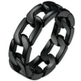 thumbnail image 1 of PROSTEEL Men Rings Cuban Link Hip Pop Black Ring for Boyfriend Girlfriend Stainless Steel Cuban Chain Ring for Women Wedding Band Ring Size 8, 1 of 7
