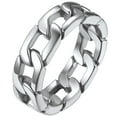 thumbnail image 1 of PROSTEEL Men Rings Cuban Link Hip Pop Ring for Boyfriend Girlfriend Stainless Steel Cuban Chain Ring for Women Wedding Band Ring Size 12, 1 of 7