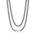 thumbnail image 1 of PROSTEEL Men Silver Cuban Chain 6mm Solid Stainless Steel Miami Necklace 18 Inch Birthday Valentines Father Day Jewelry Gifts for Husband Dad, 1 of 8