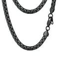 thumbnail image 1 of PROSTEEL Mens Chain Stainless Steel Round Link Chain Black Necklaces 6mm Non-tarnish Hypoallergenic Birthday Valentines Father Day Jewelry Gift for Dad Husband 22 Inch, 1 of 8