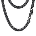thumbnail image 1 of PROSTEEL Mens Chain Stainless Steel Round Link Chain Black Necklaces 6mm Non-tarnish Hypoallergenic Birthday Valentines Father Day Jewelry Gift for Dad Husband 24 Inch, 1 of 8