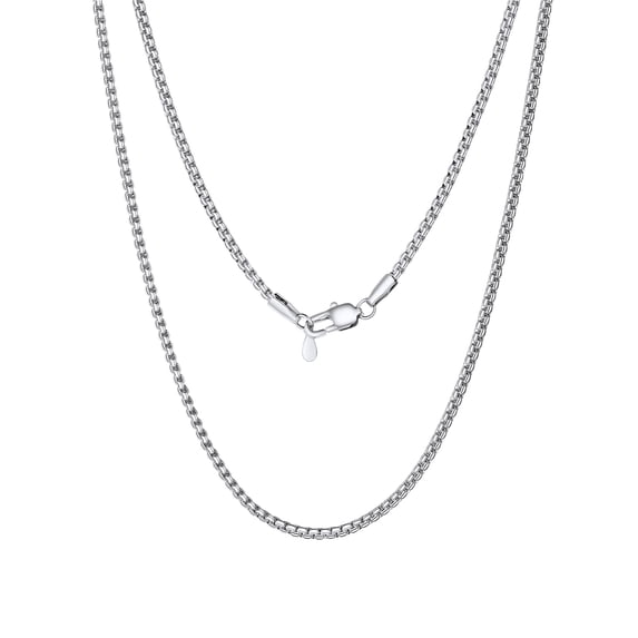 PROSTEEL Mens Chain Stainless Steel Round Link Chain Silver Necklaces 2mm Non-tarnish Hypoallergenic Birthday Valentines Father Day Jewelry Gift for Dad Husband 30 Inch