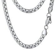 PROSTEEL Mens Chain Stainless Steel Round Link Chain Silver Necklaces 6mm Non-tarnish Hypoallergenic Birthday Valentines Father Day Jewelry Gift for Dad Husband 18 Inch