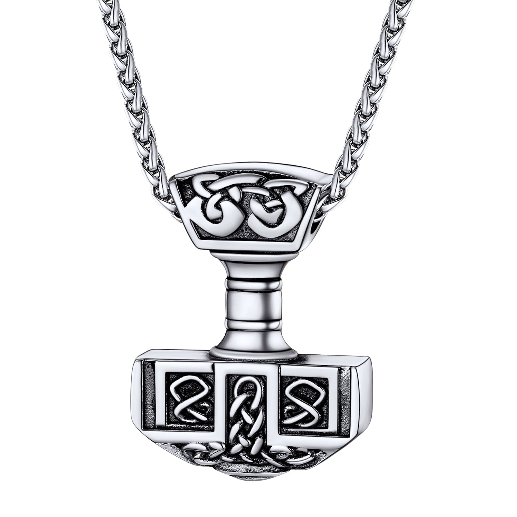 PROSTEEL Mens Chain Thor's Hammer Pendant Necklace Stainless Steel