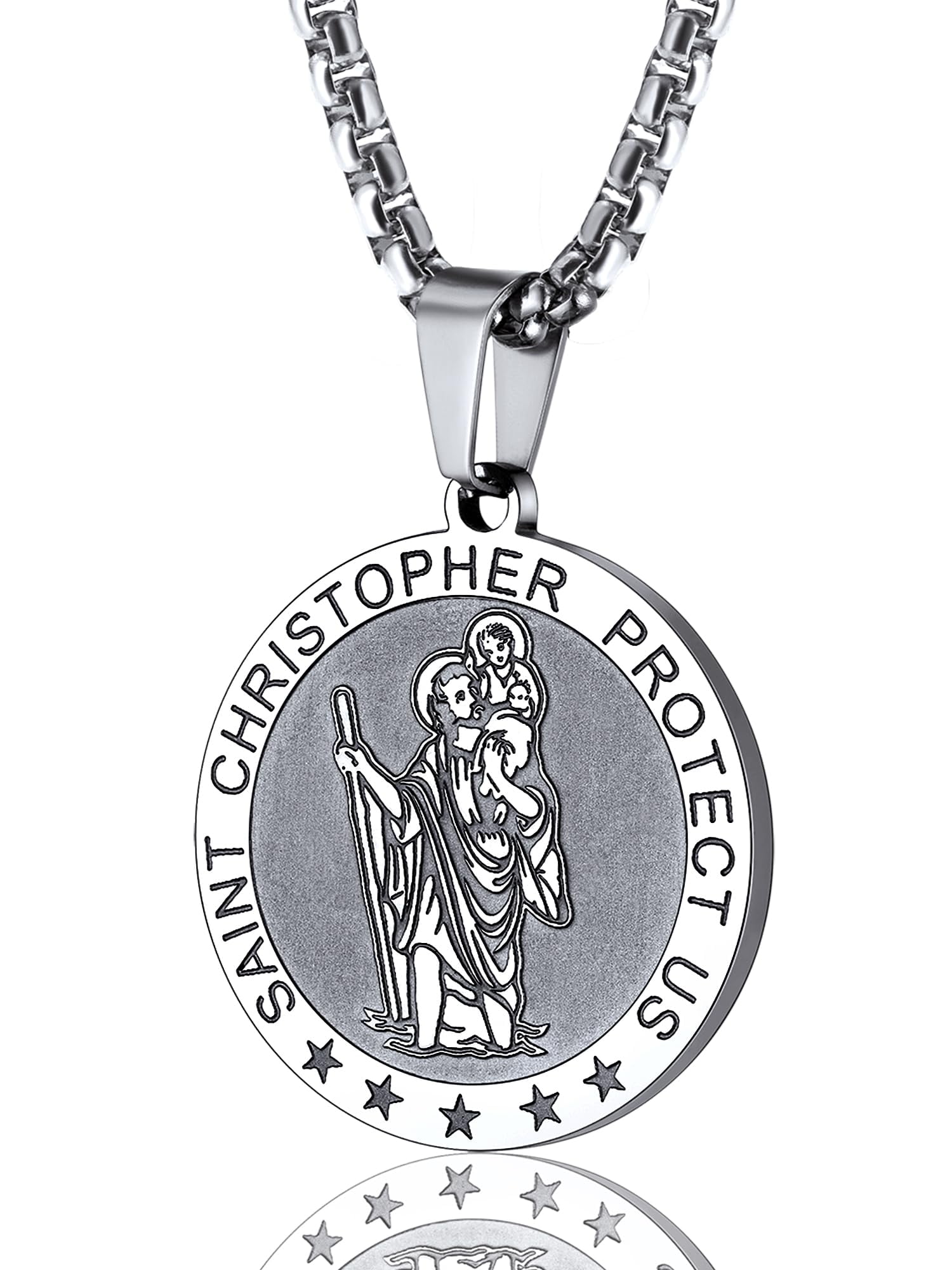 14k Gold Men's St Christopher Necklace Men's St Christopher