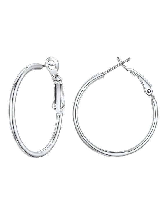 Small Hoop Earring for Women Stainless Steel Earrings Birthday Valentine's Day Gifts Stocking Stuffers for Daughter Mom Girlfriend 30mm