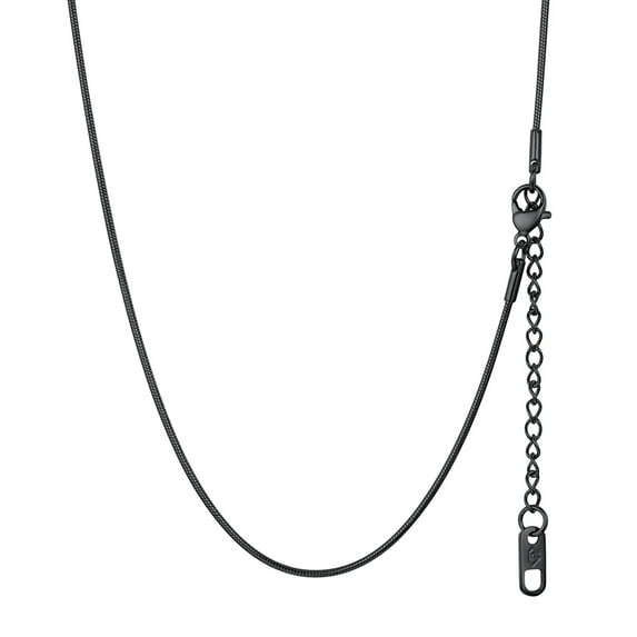 PROSTEEL Snake Chain Necklace for Women Italian Black Chain Hypoallergenic Dainty Jewelry 1.2MM Thin for Pendants 24 Inch Birthday Valentines Day Gifts Adult Age