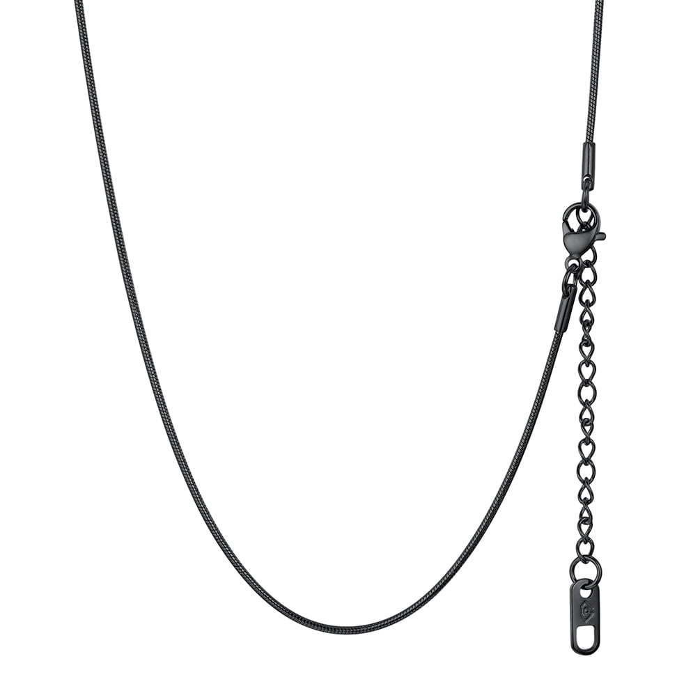 PROSTEEL Snake Chain Necklace for Women Italian Black Chain Hypoallergenic Dainty Jewelry 1.2MM Thin for Pendants 30 Inch Birthday Valentines Day Gifts Adult Age
